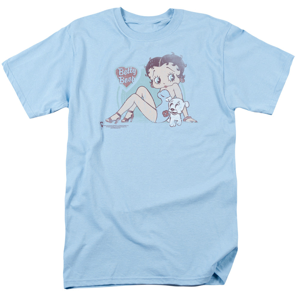 Betty Boop - Vintage Pin Pup - Adult Unisex Short Sleeve T-Shirt - Blue