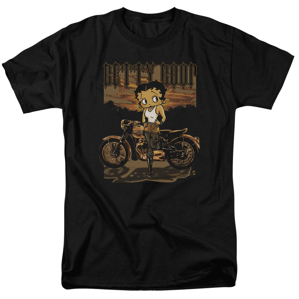 Betty Boop - Rebel Rider - Adult Unisex Short Sleeve T-Shirt - Black