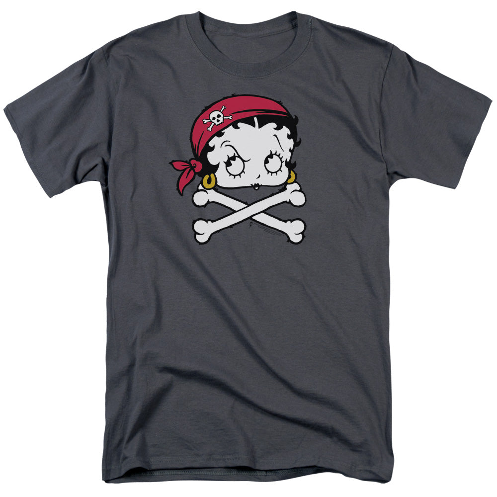 Betty Boop - Pirate - Adult Unisex Short Sleeve T-Shirt - Gray