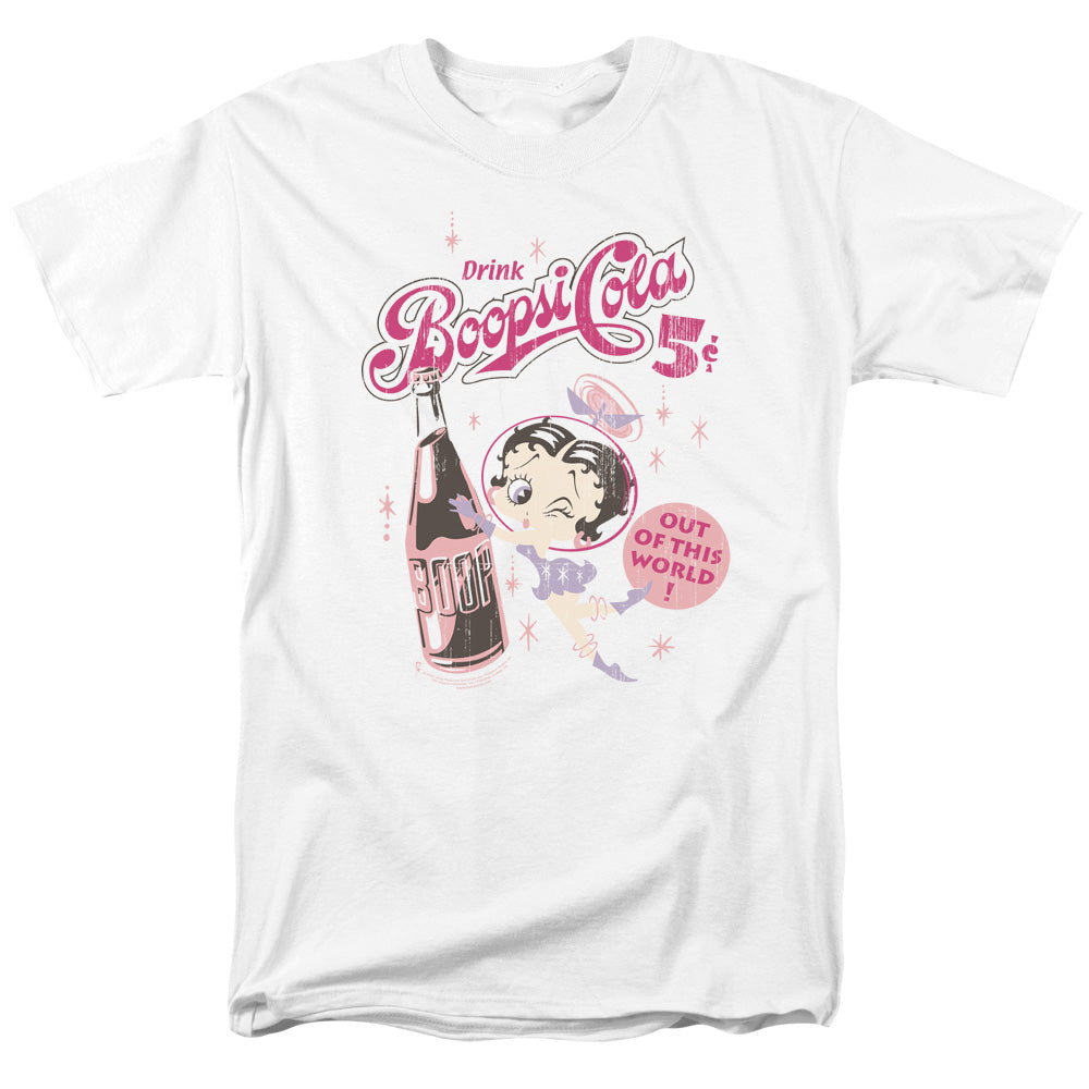 Betty Boop - Boopsi Cola - Adult Unisex Short Sleeve T-Shirt - White