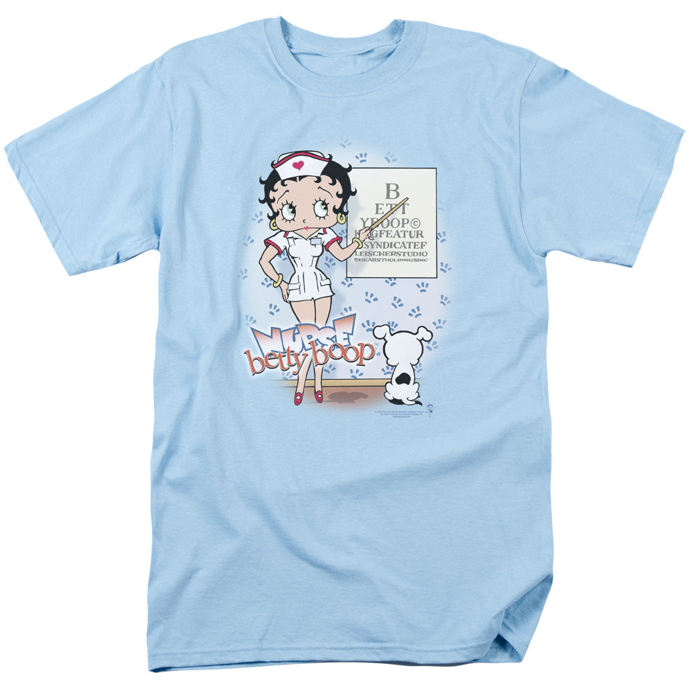 Betty Boop - Eyechart - Adult Unisex Short Sleeve T-Shirt - Blue