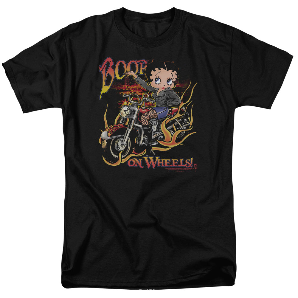 Betty Boop - On Wheels - Adult Unisex Short Sleeve T-Shirt - Black