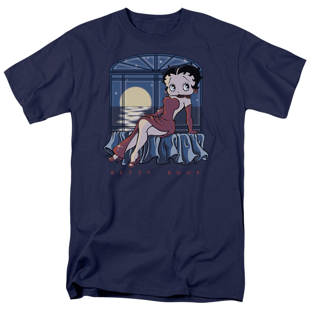 Betty Boop - Moonlight - Adult Unisex Short Sleeve T-Shirt - Blue