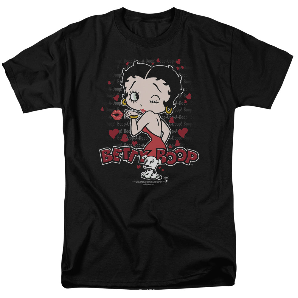 Betty Boop - Classic Kiss #2 - Adult Unisex Short Sleeve T-Shirt - Black