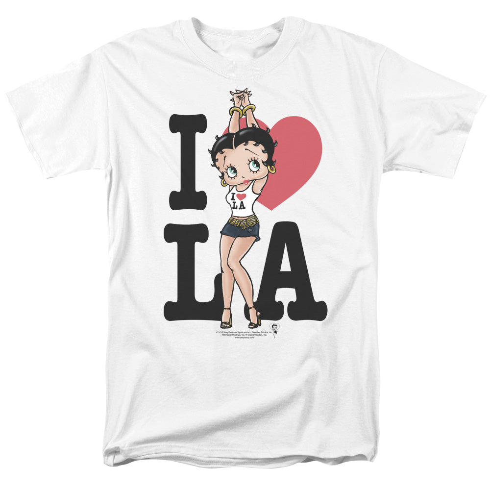 Betty Boop - I Heart La - Adult Unisex Short Sleeve T-Shirt - White