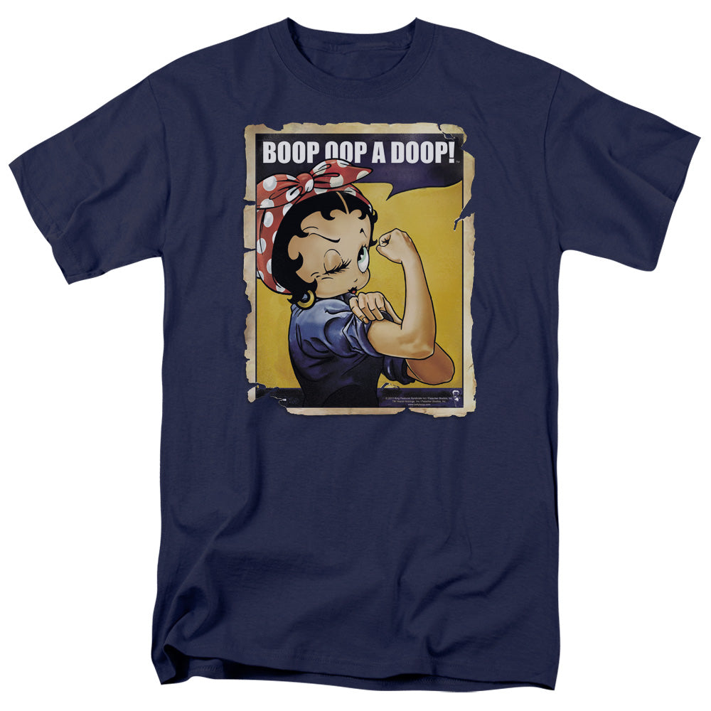 Betty Boop - Power - Adult Unisex Short Sleeve T-Shirt - Blue