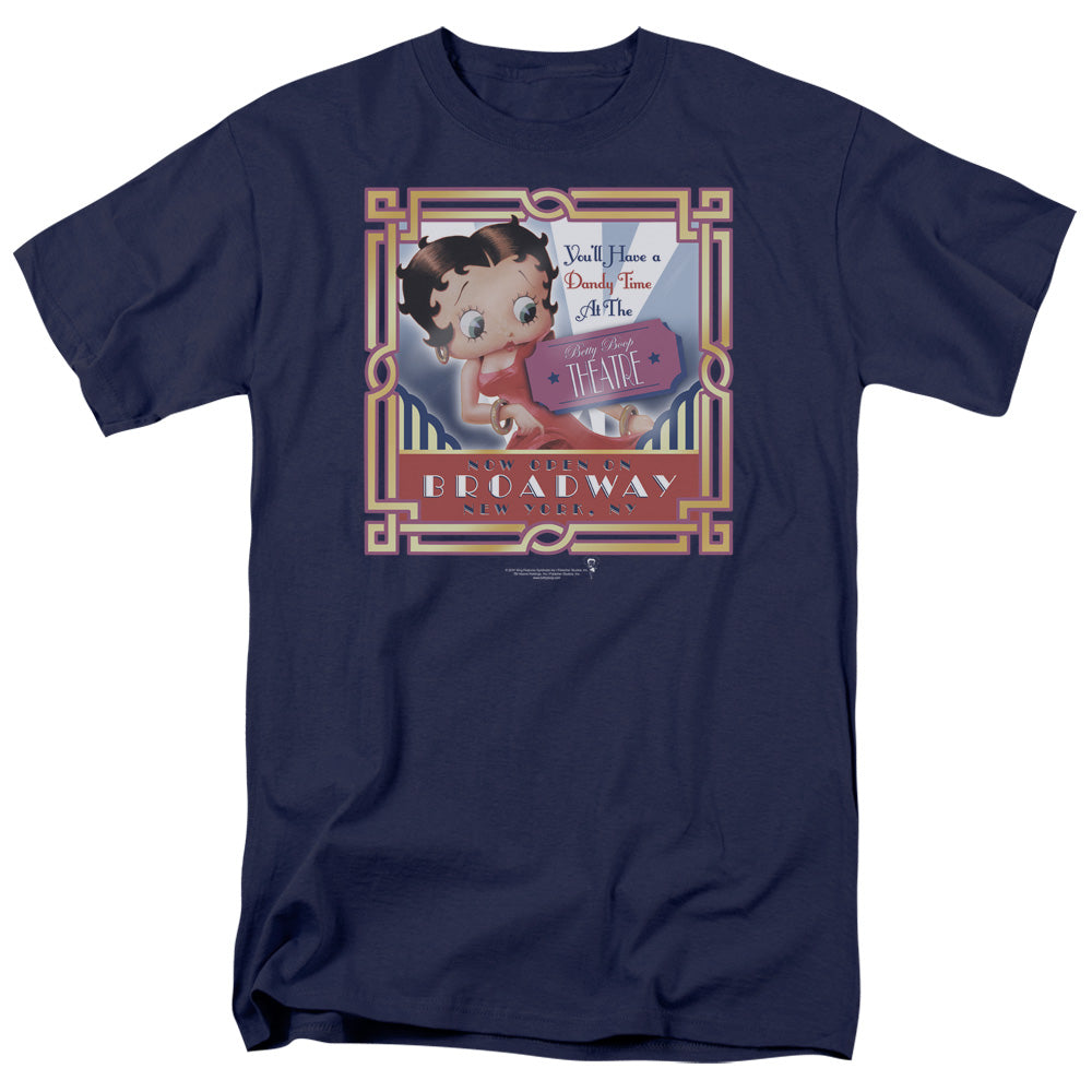 Betty Boop - On Broadway - Adult Unisex Short Sleeve T-Shirt - Blue
