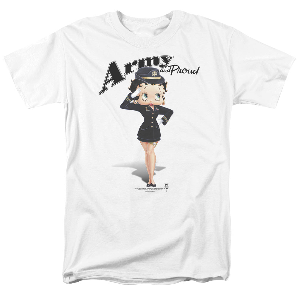 Betty Boop - Army Boop - Adult Unisex Short Sleeve T-Shirt - White