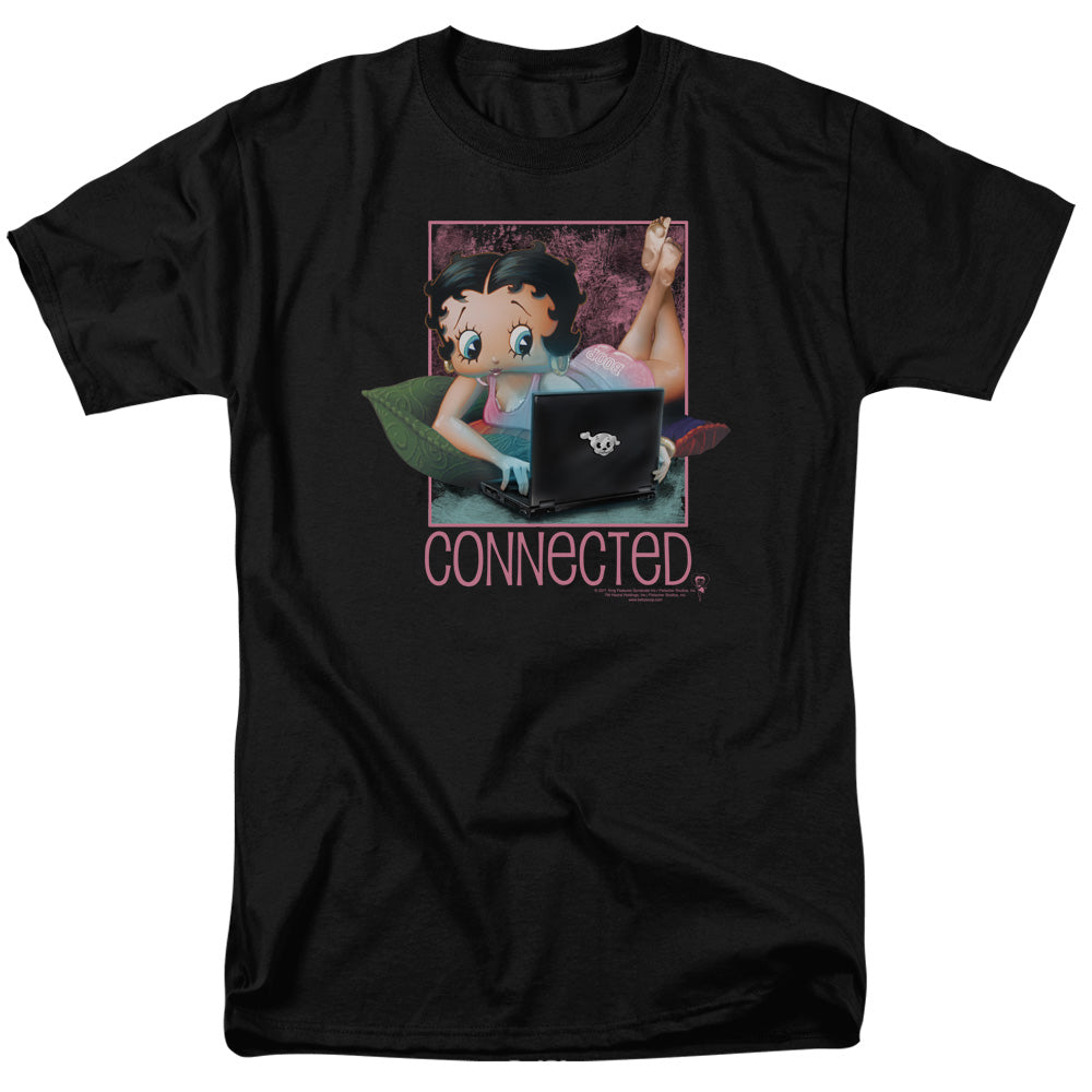 Betty Boop - Connected - Adult Unisex Short Sleeve T-Shirt - Black