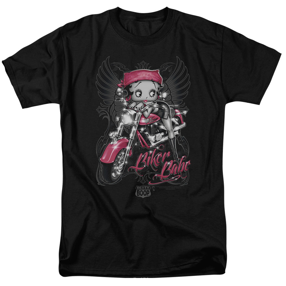 Betty Boop - Biker Babe - Adult Unisex Short Sleeve T-Shirt - Black