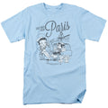 Betty Boop - Greetings From Paris - Adult Unisex Short Sleeve T-Shirt - Blue