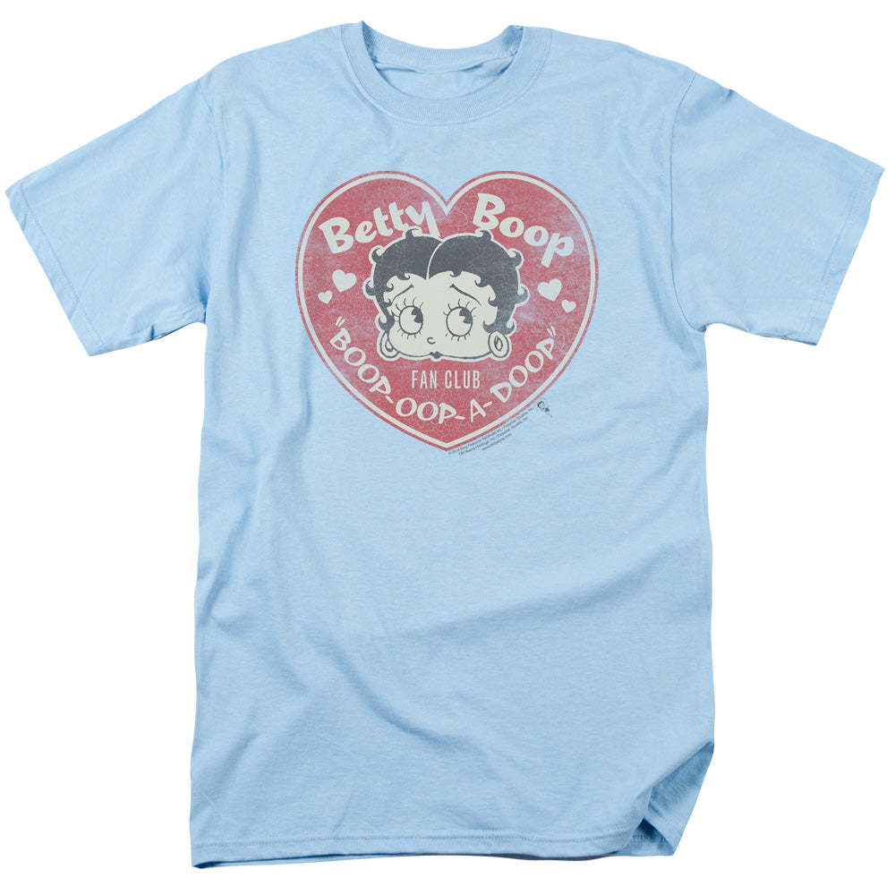 Betty Boop - Fan Club Heart - Adult Unisex Short Sleeve T-Shirt - Blue