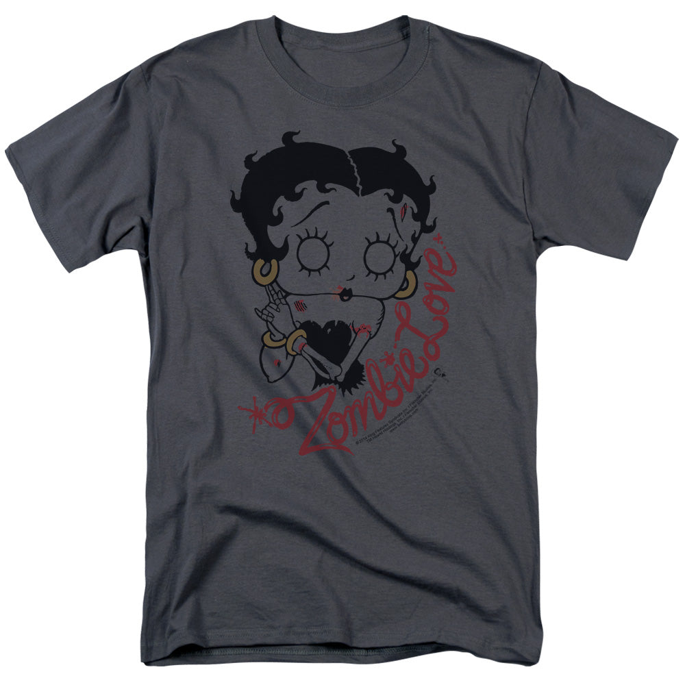 Betty Boop - Classic Zombie - Adult Unisex Short Sleeve T-Shirt - Gray