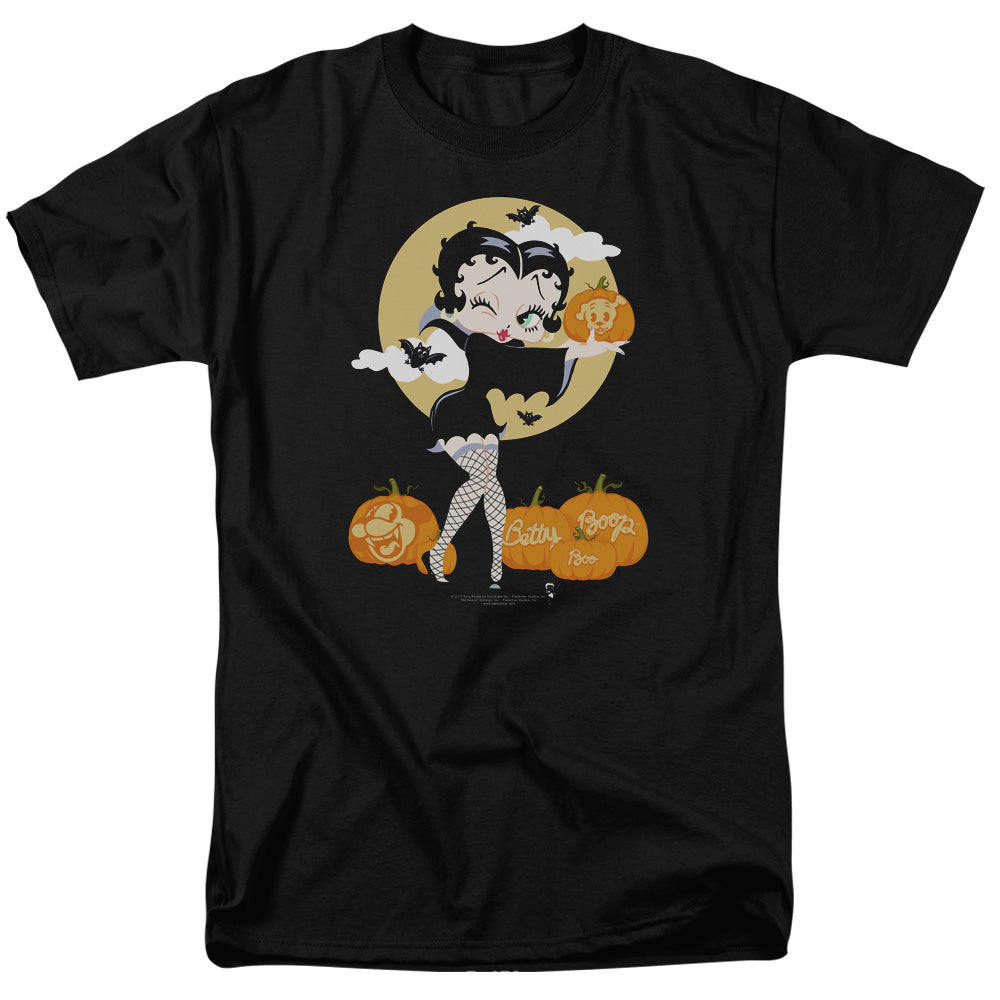 Betty Boop - Vamp Pumkins - Adult Unisex Short Sleeve T-Shirt - Black
