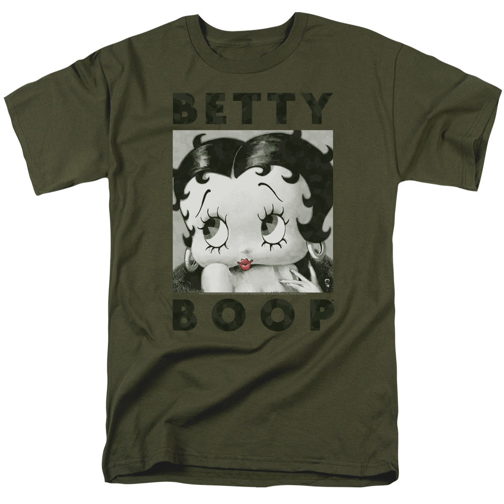 Betty Boop - Camo Glamour - Adult Unisex Short Sleeve T-Shirt - Green