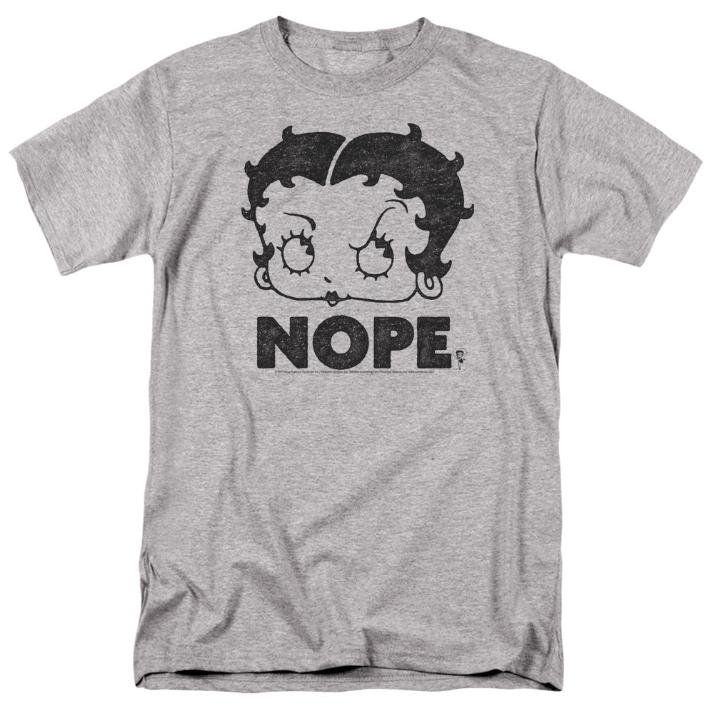 Betty Boop - Boop Nope - Adult Unisex Short Sleeve T-Shirt - Gray