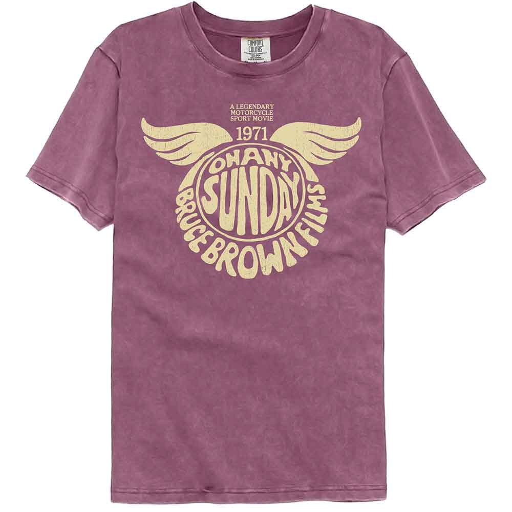 Bruce Brown Films - On Any Sunday 1971 - American Classics - Solid Purple Adult Short Sleeve Comfort Color T-Shirt