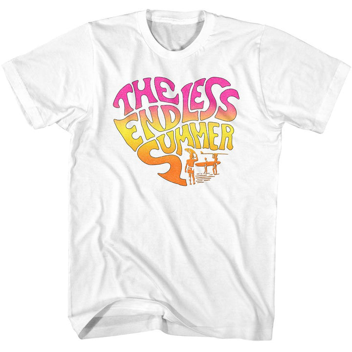Bruce Brown Films - Endless Heart Gradient - American Classics - Solid White Adult Short Sleeve T-Shirt