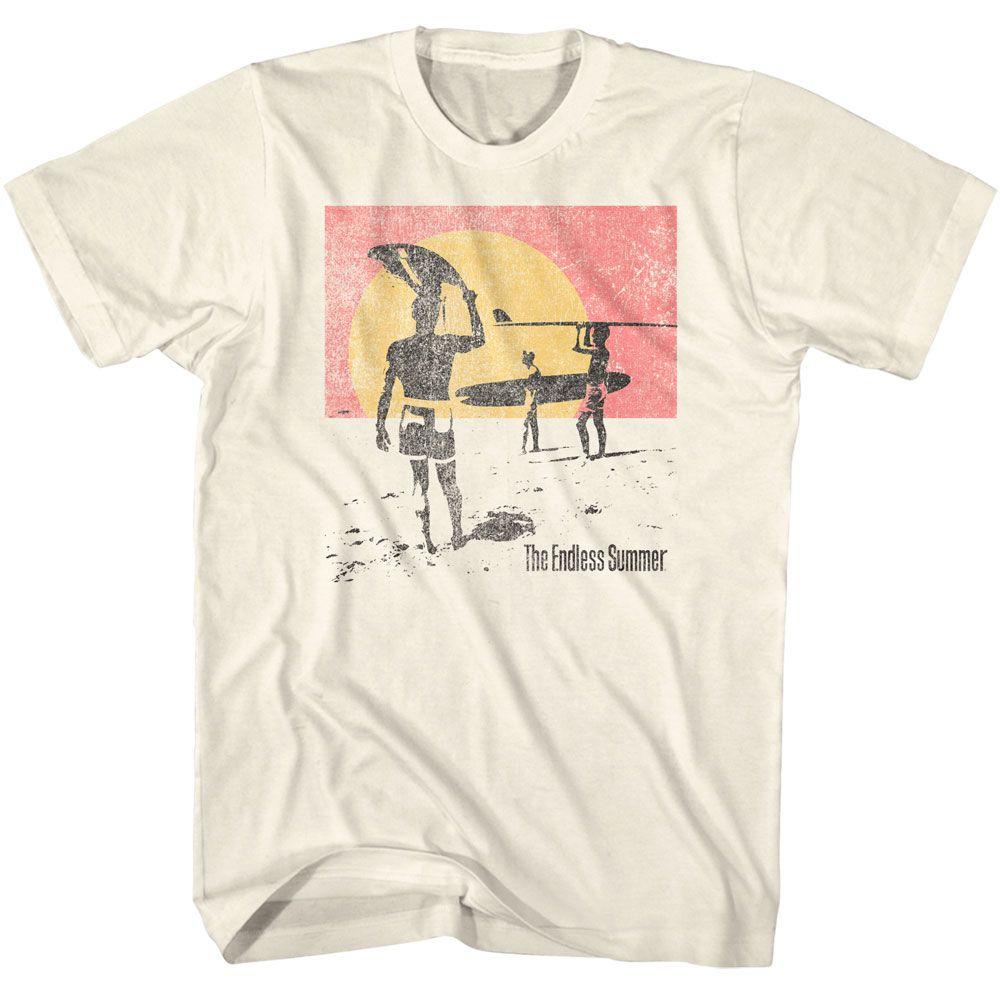 Bruce Brown Films - Endless Distressed - American Classics - Solid Off-White Adult Short Sleeve T-Shirt