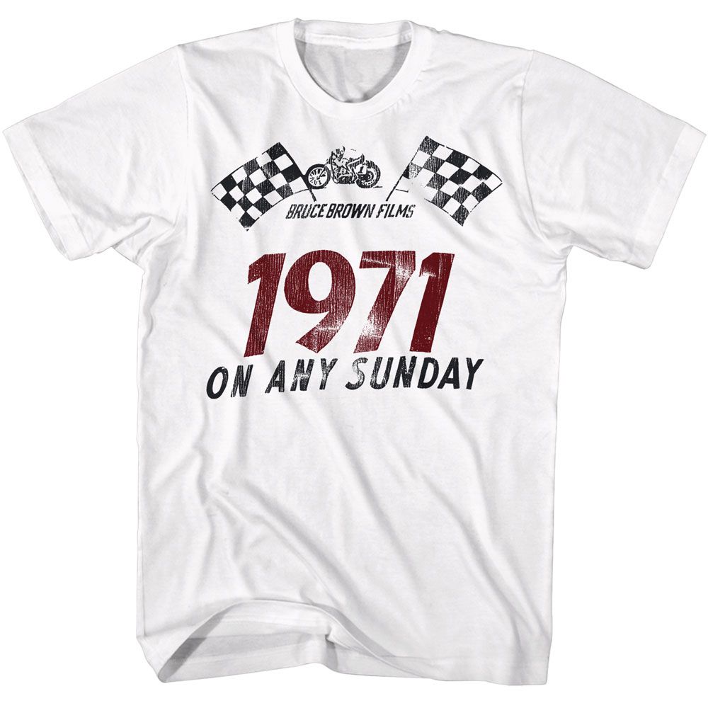 Bruce Brown Films - 1971 Any Sunday - American Classics - Solid White Adult Short Sleeve T-Shirt