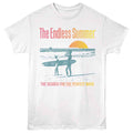 Bruce Brown Films - Sunset And Teal 2 - White - Front Print Solid Adult Unisex Short Sleeve T-Shirt