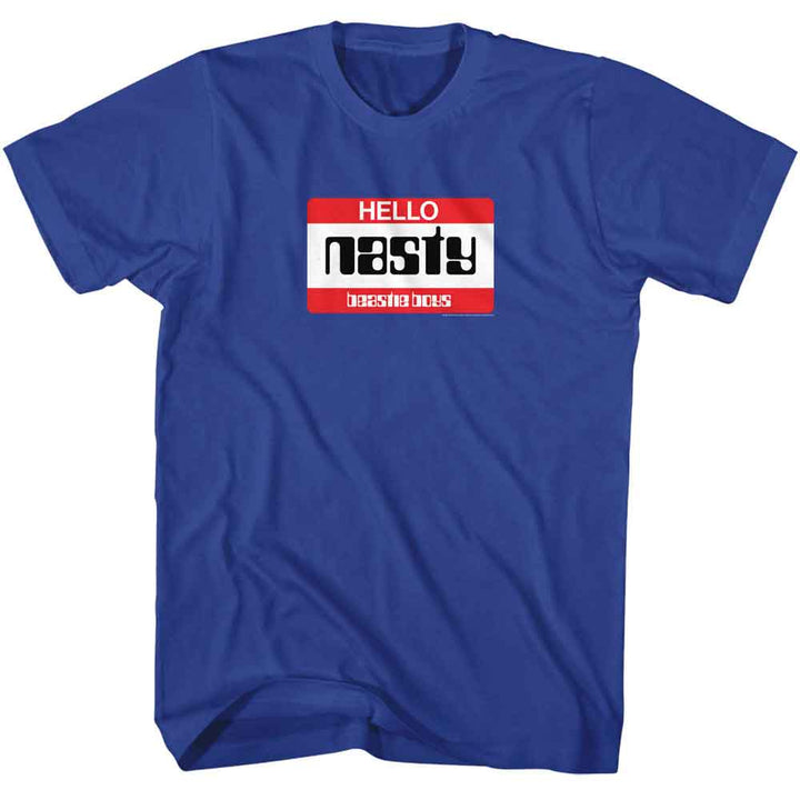 Beastie Boys - Hello Nasty Nametag - American Classics Officially Licensed - Royal Adult Short Sleeve T-Shirt