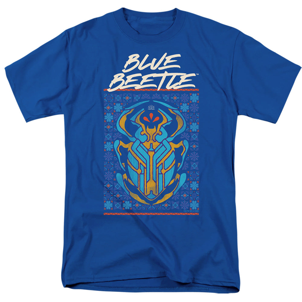 Blue Beetle - Stylized Scarab - Adult Unisex Short Sleeve T-Shirt - Blue