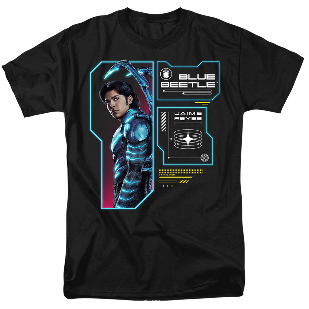 Blue Beetle - Data Read Out - Adult Unisex Short Sleeve T-Shirt - Black