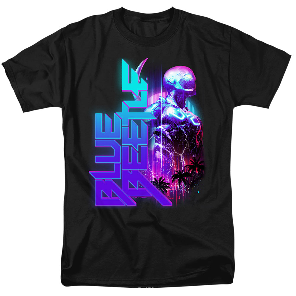 Blue Beetle - Lightning - Adult Unisex Short Sleeve T-Shirt - Black