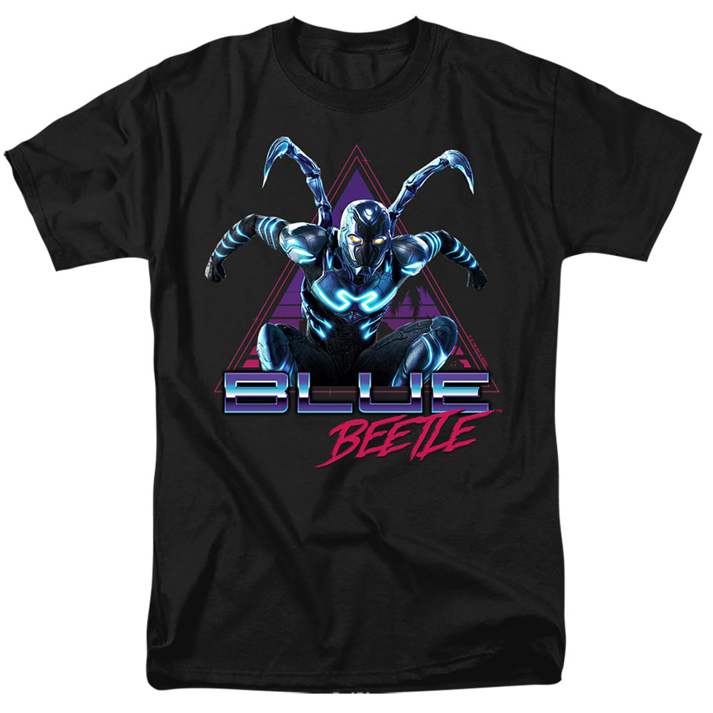 Blue Beetle - Leaping Triangle - Adult Unisex Short Sleeve T-Shirt - Black