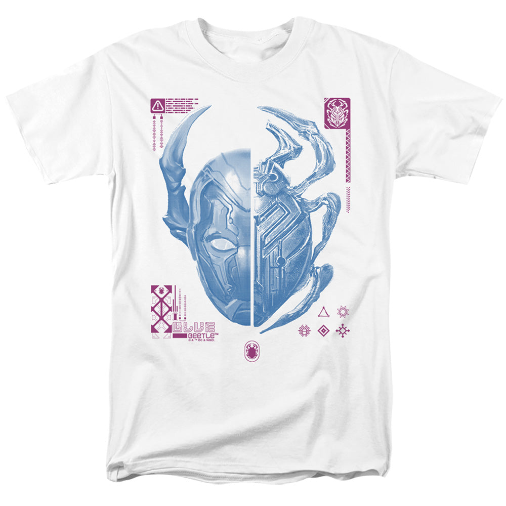 Blue Beetle - Split Beetle - Adult Unisex Short Sleeve T-Shirt - White