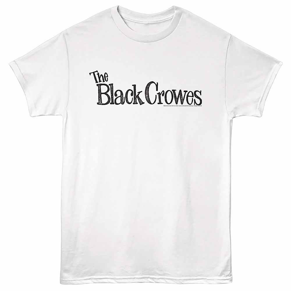 Black Crowes - Distressed Logo - Front Print Adult Short Sleeve Solid T-Shirt - White
