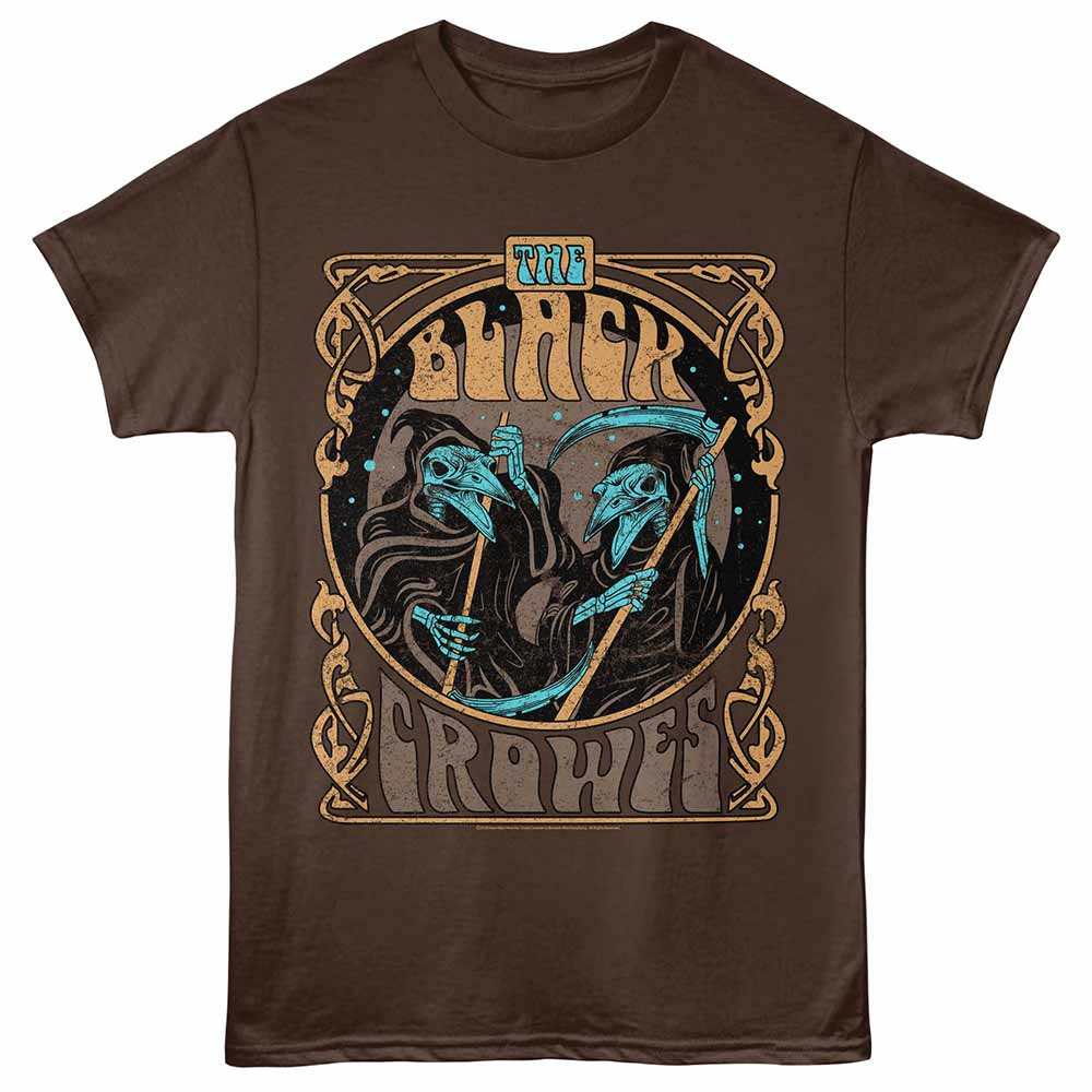 Black Crowes - Reaper Crows - Adult Unisex Short Sleeve T-Shirt - Dark Chocolate