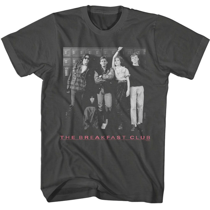 Breakfast Club - Black & White Locker Photo - American Classics - Solid Gray Adult Short Sleeve T-Shirt