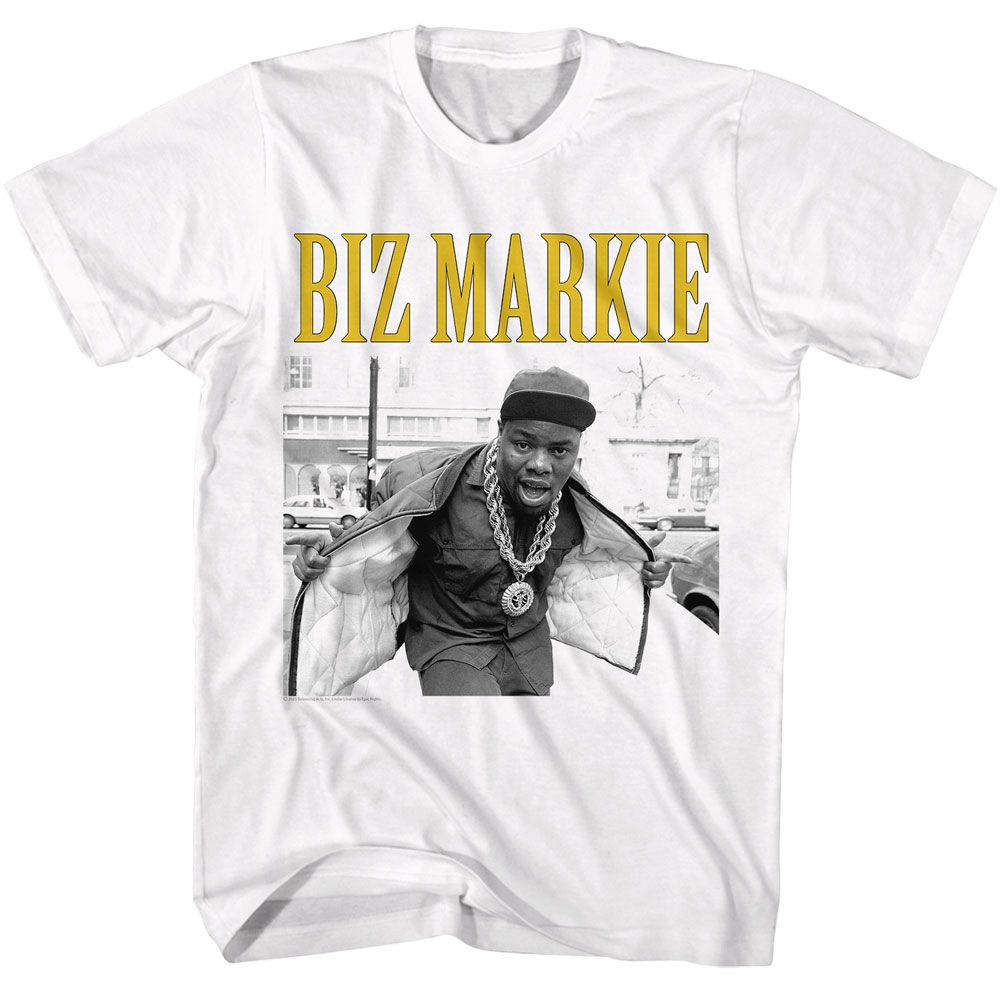 Biz Markie - Open Jacket - American Classics - Solid White Adult Short Sleeve T-Shirt