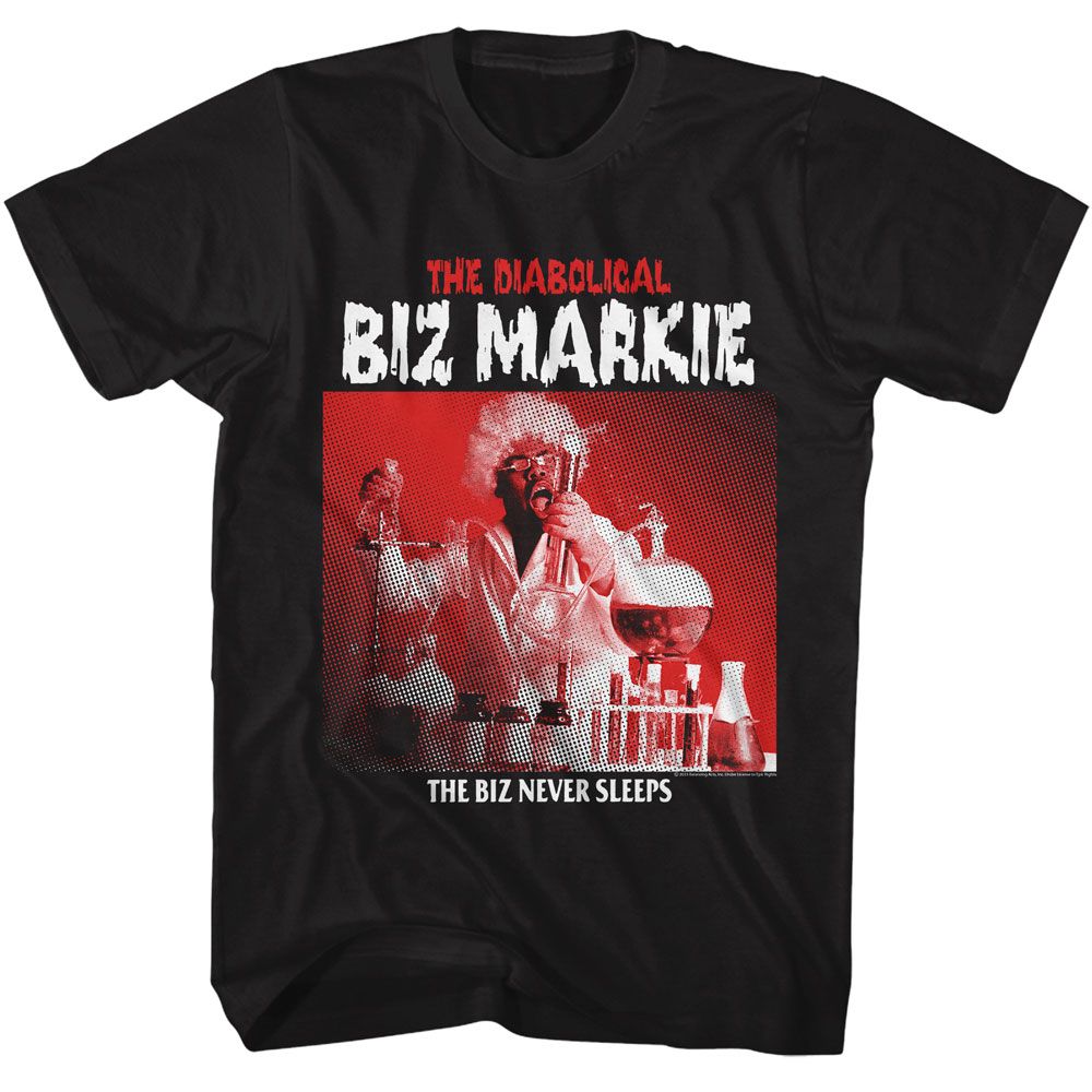 Biz Markie - The Biz Never Sleeps - American Classics - Solid Black Adult Short Sleeve T-Shirt