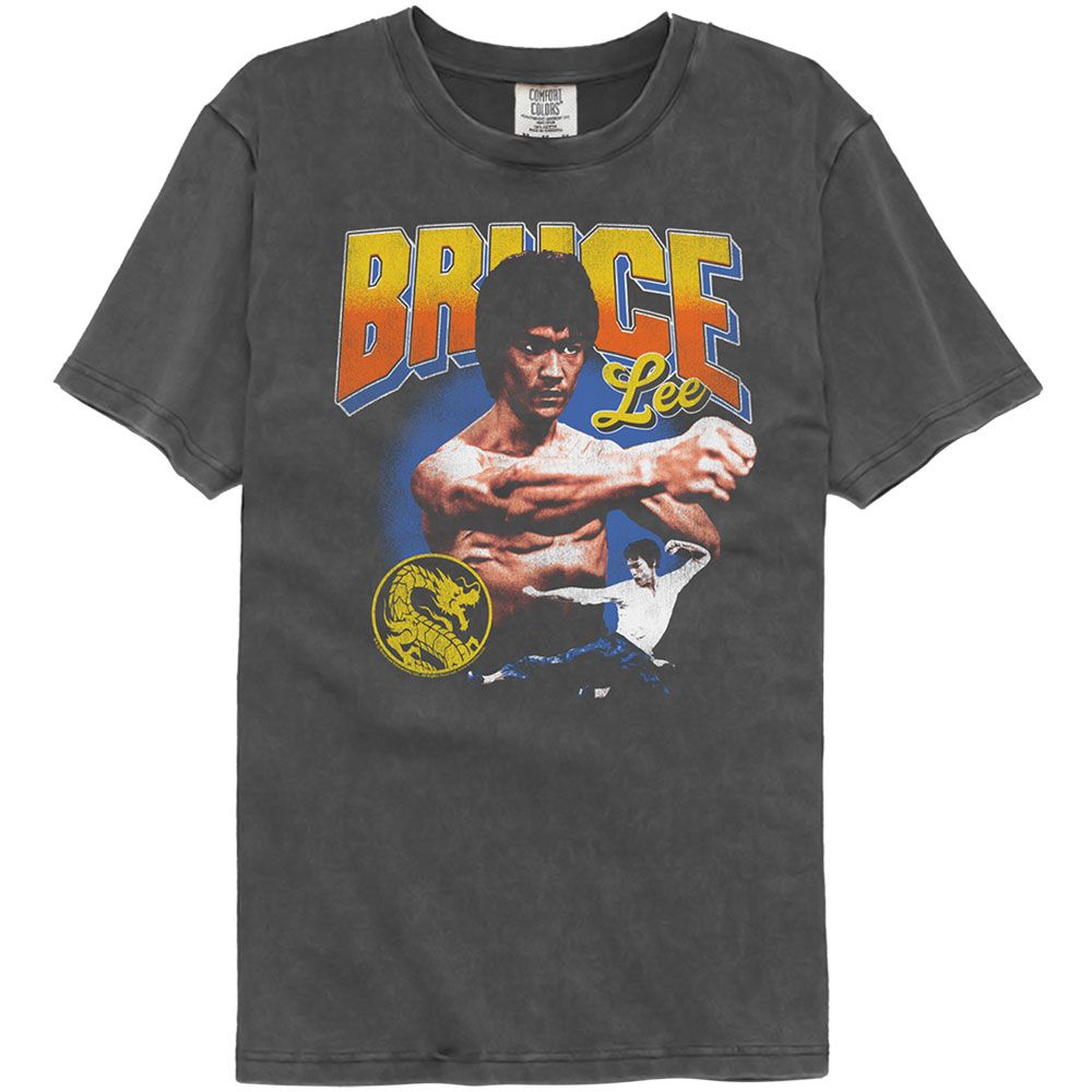 Bruce Lee Gradient Text Officially Licensed Adult Short Sleeve Comfort Color T-Shirt