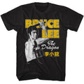 Bruce Lee - Nunchuck Pose - American Classics - Solid Black Adult Short Sleeve T-Shirt
