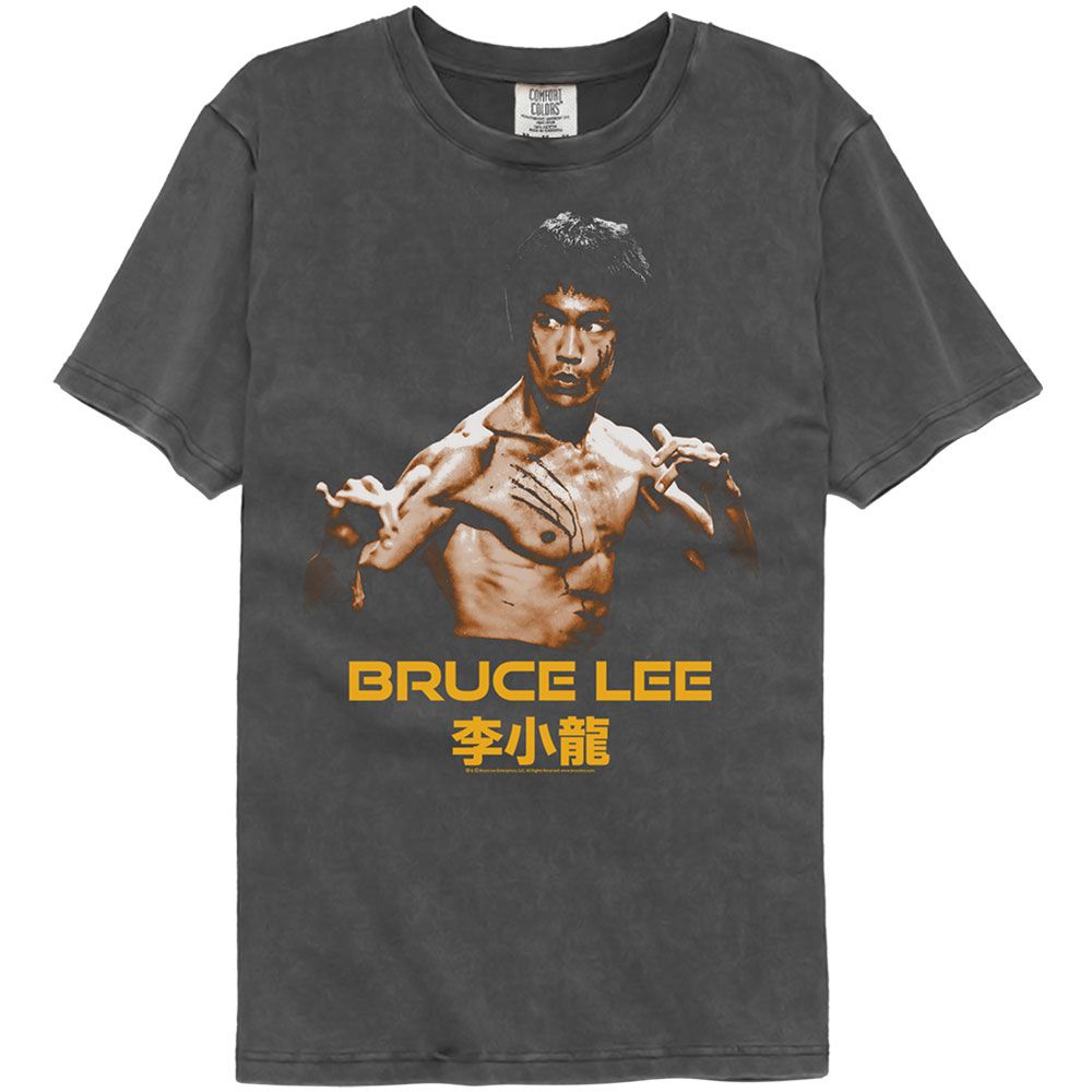 Bruce Lee Ready Stance Officially Licensed Adult Short Sleeve Washed Black T-Shirt