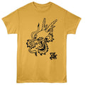 Bruce Lee - 85th Anniversary Dragon - American Classics - Orange Front Print Adult Short Sleeve T-Shirt