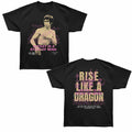 Bruce Lee - Rise Like A Dragon Alternate Version - Bronx Oversized Short Sleeve T-Shirt - Front & Back Print - Black