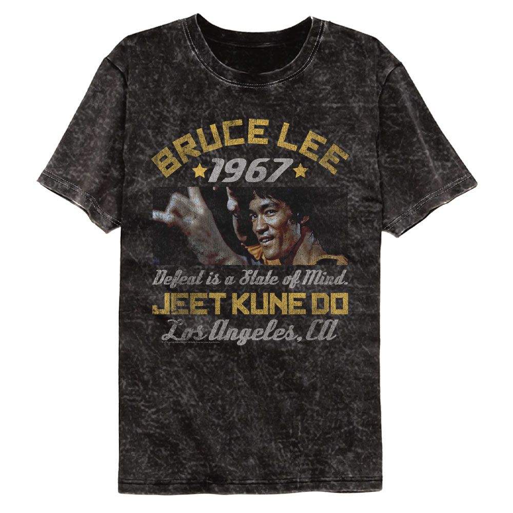 Bruce Lee Box Smirk Officially Licensed Adult Short Sleeve Mineral Wash T-Shirt