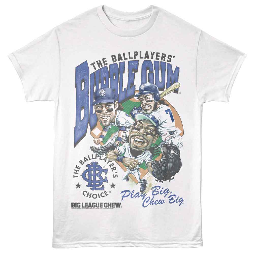Big League Chew - Diamond - Front Print Adult Short Sleeve Solid T-Shirt - White