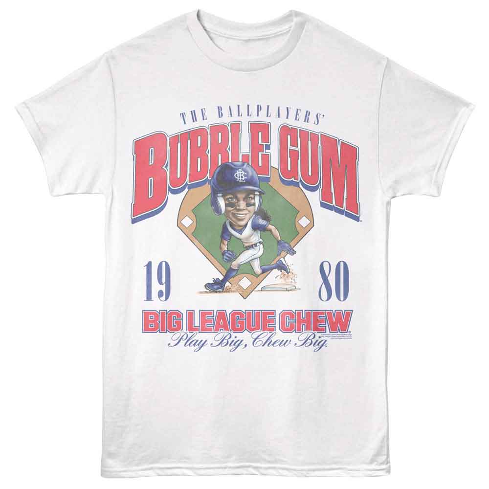 Big League Chew - Running And Field - White - Front Print Solid Adult Unisex Short Sleeve T-Shirt