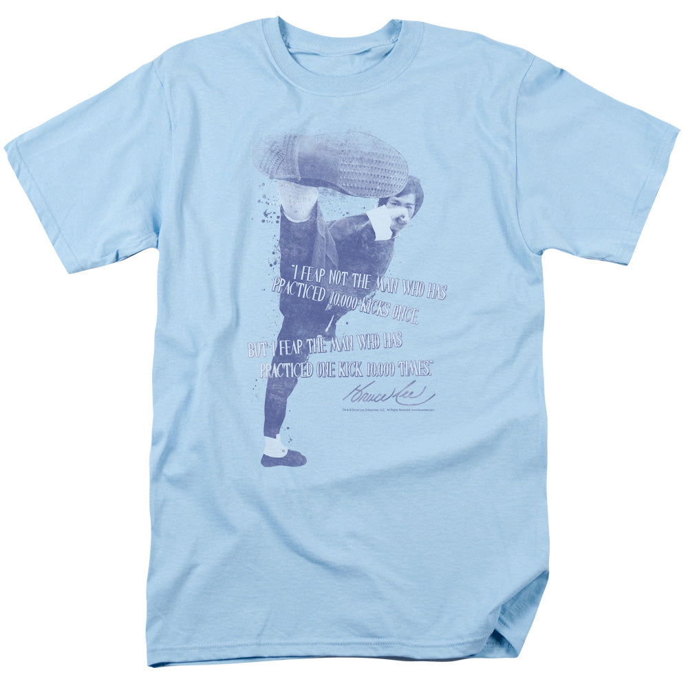 Bruce Lee - 10,000 Kicks - Adult Unisex Short Sleeve T-Shirt - Blue