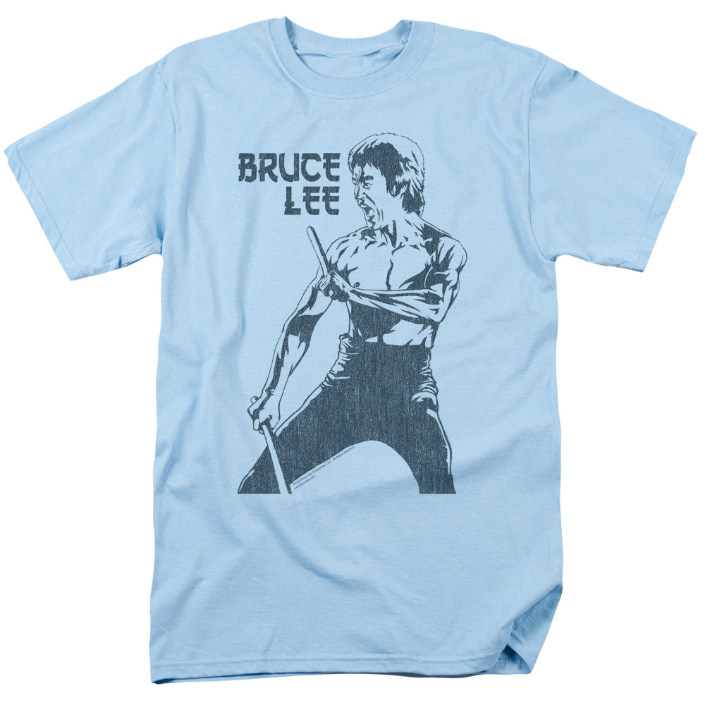 Bruce Lee - Fighter - Adult Unisex Short Sleeve T-Shirt - Blue