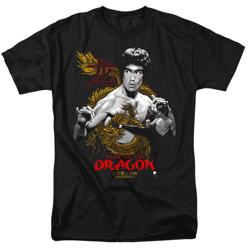 Bruce Lee - Golden Year Of The Dragon - Adult Unisex T-Shirt - Black