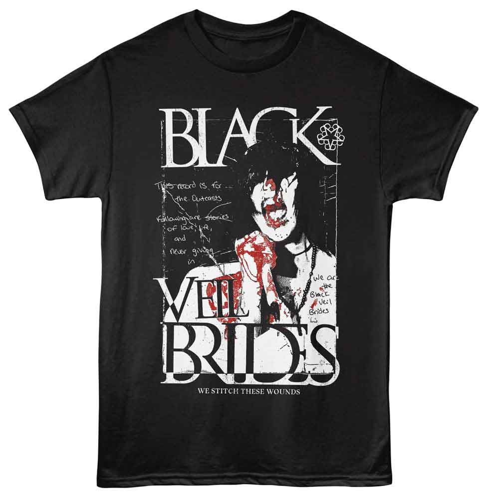 Black Veil Brides - Singing - Black - Front Print Solid Adult Unisex Short Sleeve T-Shirt