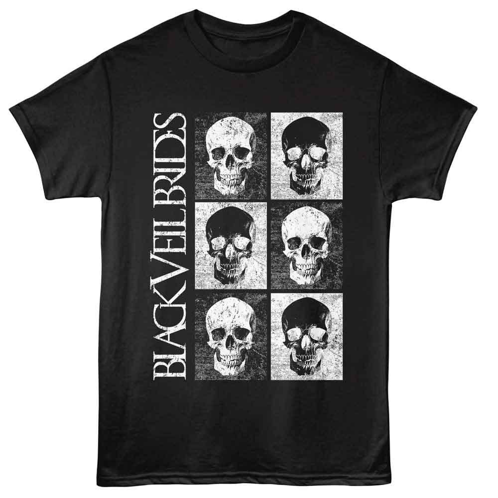Black Veil Brides - Skulls - Black - Front Print Solid Adult Unisex Short Sleeve T-Shirt
