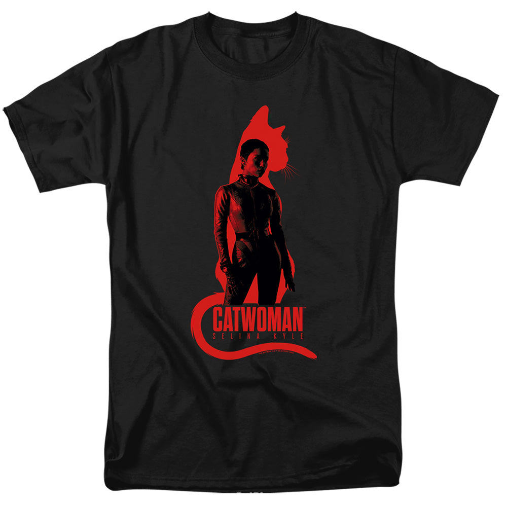DC Comics The Batman Selina Kyle Cat Silhouette Adult Unisex T-Shirt Black